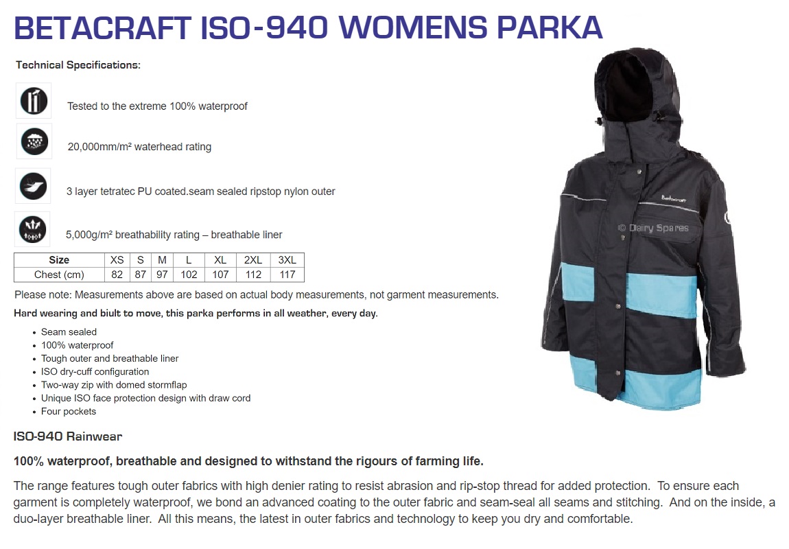 Betacraft Womens Parka Jacket