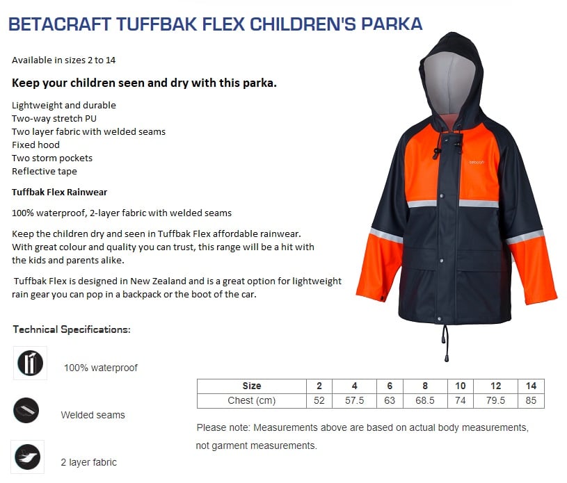 Betacraft Tuffbak Child Parka 